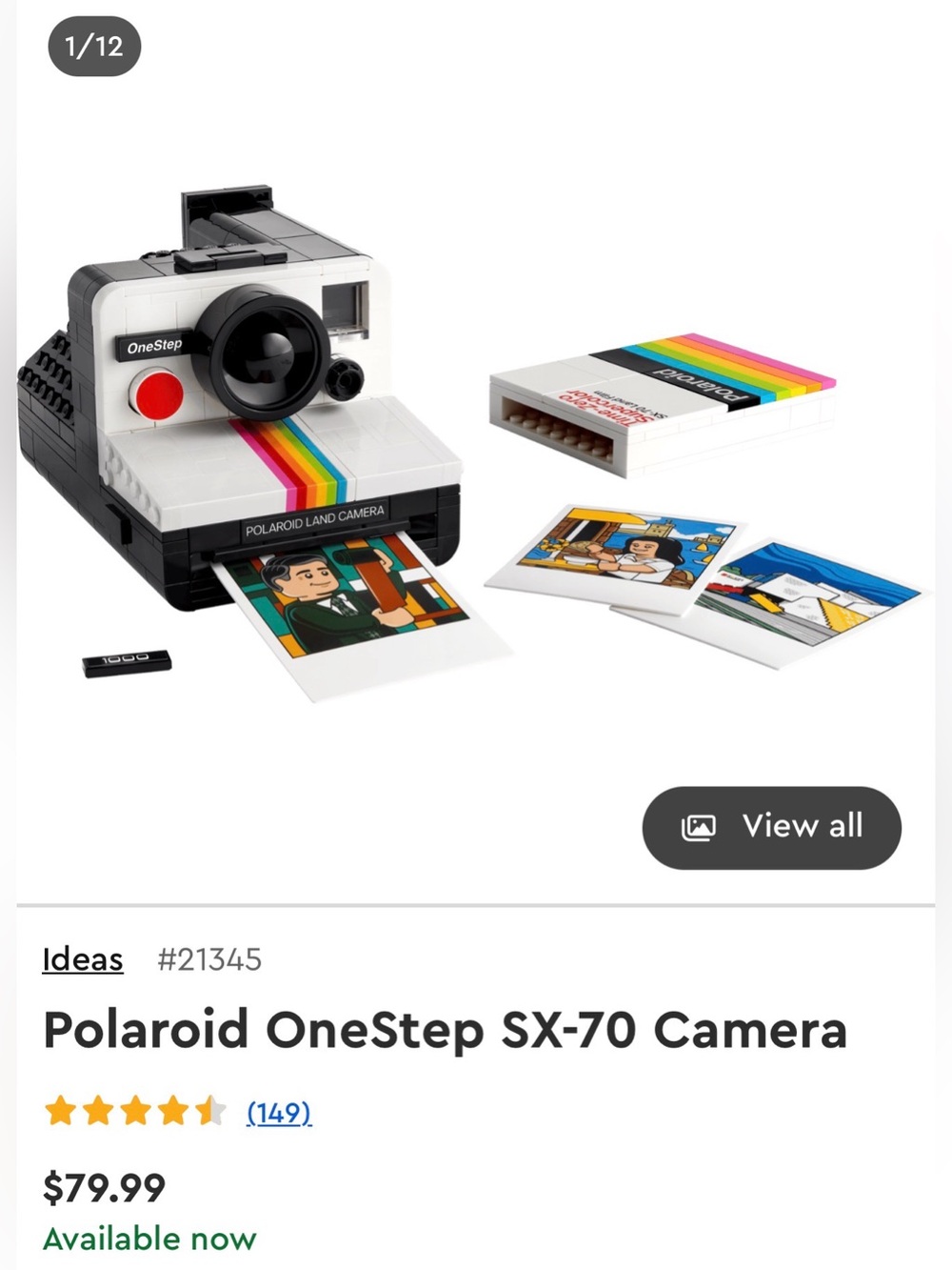 LEGO Ideas Polaroid OneStep Instant SX-70 Camera - 516 PCS